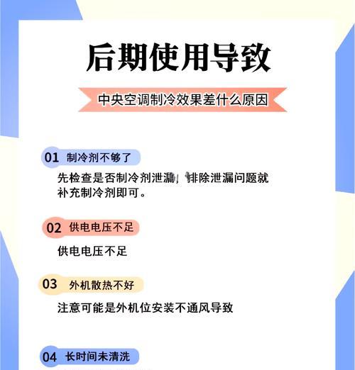 空调效果不好的原因及解决方法（诊断及改善低效空调问题）